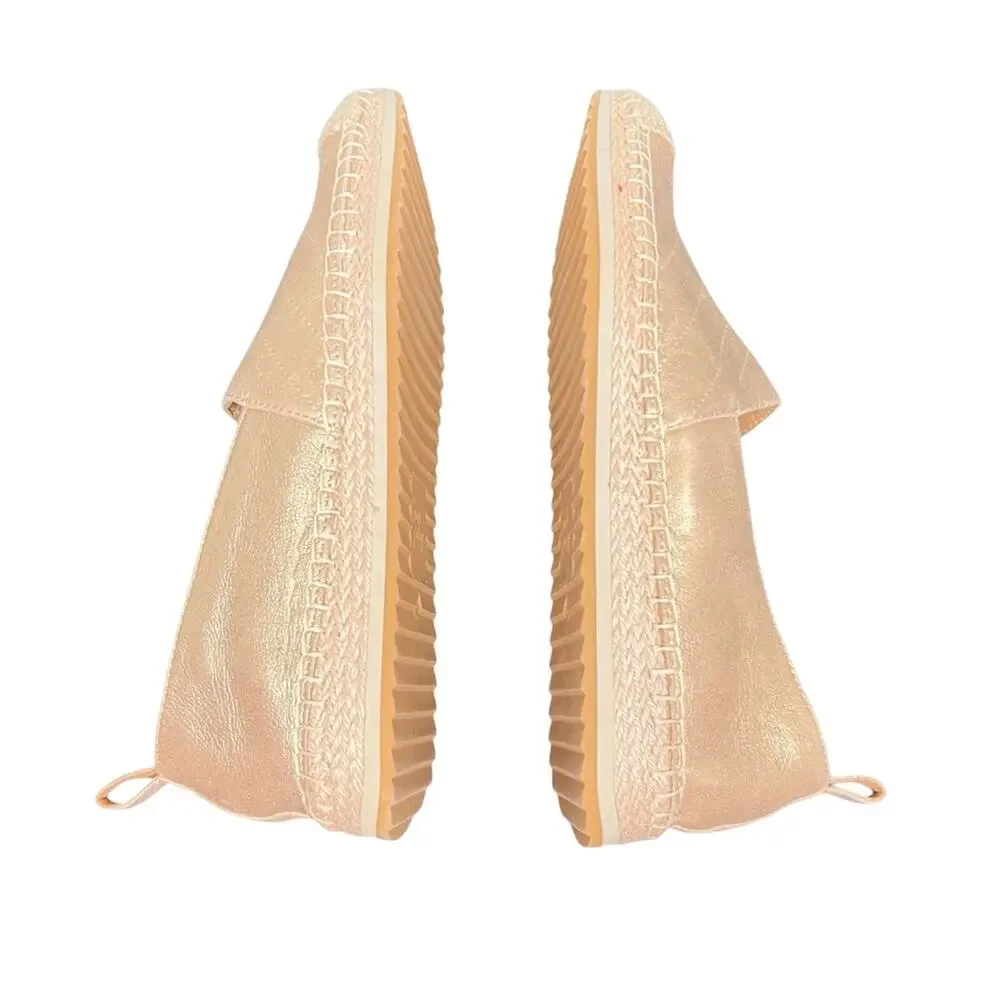 Crown Vintage Espadrille Shoes 9.5 M Flats Cadenne Gold Metallic Jute Slip On